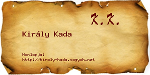Király Kada névjegykártya